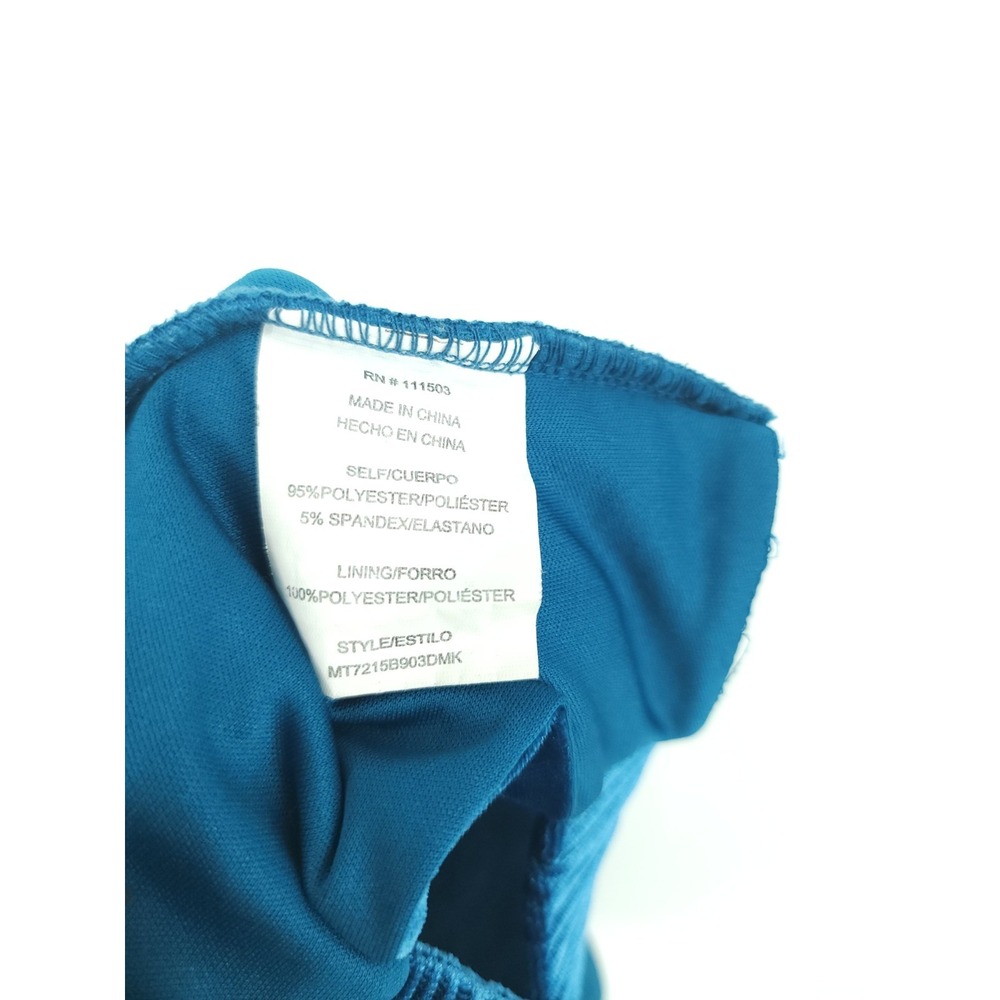 Meraki Women L Modern Glam Festival Velvet Crop Top Teal Blu Elastic Back Chains - Picture 8 of 8
